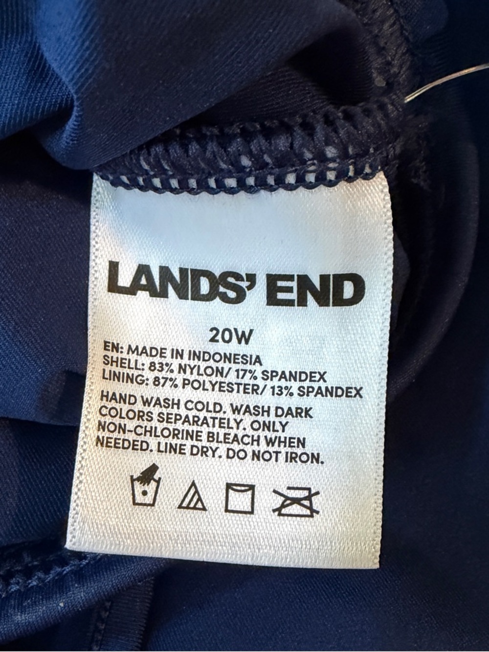 Lands' End women’s Navy Blue Swim Skirt with Ruffle Hem - Picture 3 of 7